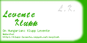 levente klupp business card